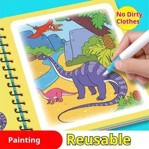 Watercolor Notebook for Kids, Magical Coloring Book Set, Reusable Water Painting Kit, Boys and Girls Art Supplies, Creative Drawing Tools
