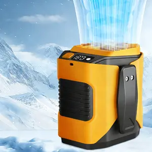 Outdoor High-Speed Waist Fan Jf-107, New Model with 2 X 3000mah Batteries, 100-Level Hurricane Experience, LED Lighting & Charging Function