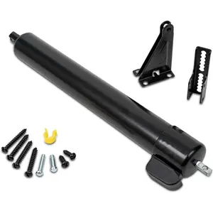 9700 Heavy Pneumatic Touch & Hold Storm and Screen Door Closer for Wood Aluminum and Vinyl Doors, Silent and Smooth Closing, 11.5", Black