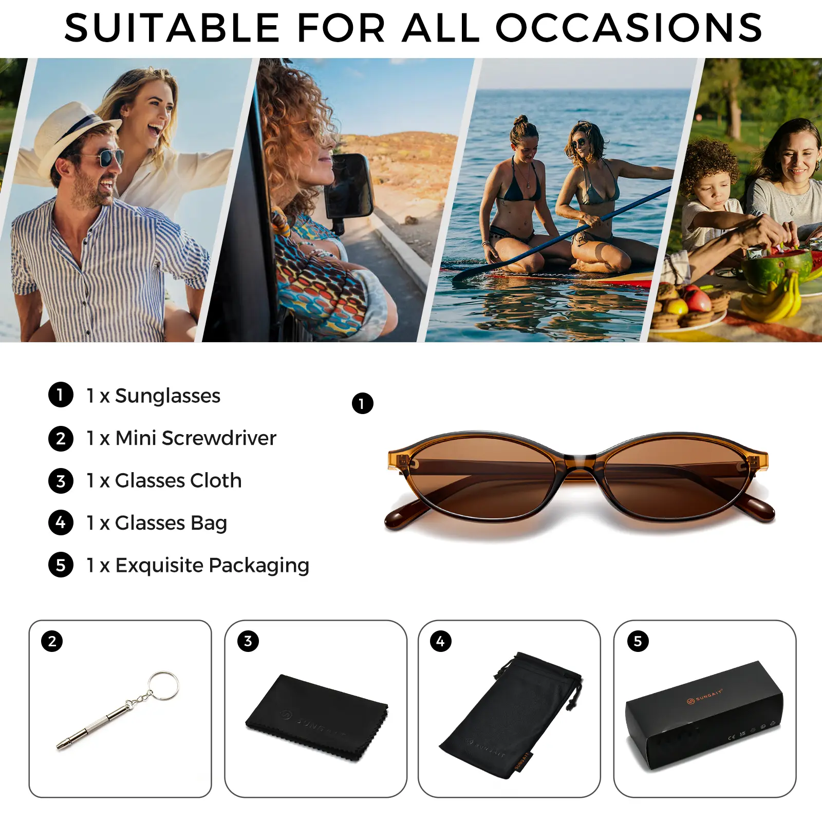 Vintage Oval Cat Eye Sunglasses Metal Frame Spring Hinge UV400 Protection Unisex Classic Design Sunglasses Oval Metal Frame Spring  main image 2