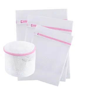 4pcs Laundry Mesh Shoe Bag, Lingerie Washing Bag For Delicates Lingerie Bra Washer Protector Net Wash Bag For Underwear Laundry Lightweight Cloth Household Items Organizing Home Goods White