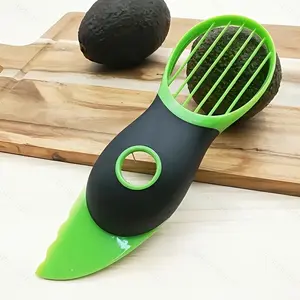 Stainless Steel Avocado Slicer & Pitter - Quickly Cuts Thin Slices, Removes Pit & Peels Avocados Effortlessly, Perfect for Sandwiches & Gifts, Food-Safe Design, Kitchen Gadget, Vibrant Kitchen Tool, Easygrip Handle