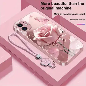 Suitable for [iPhone 11] high-end phone case，a beautiful four-leaf clover lanyard is included,exquisite and high-end design,a variety of colors are available for you to choose from YM99