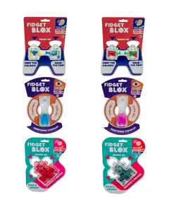 Fidget Blox Assortment - 6 Unique Fidgets for Stress Relief & Entertainment - Safe Non-Toxic Materials - Perfect Gifts for Fidgeters Ages 5+