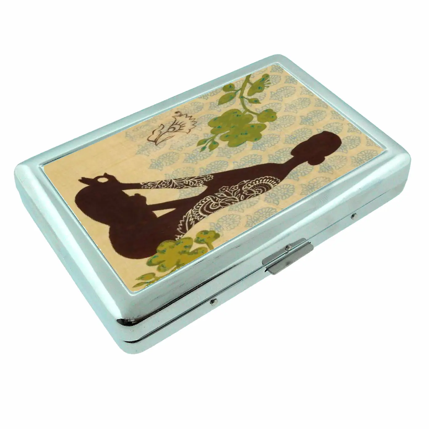 Meditative Yoga Design Metal Case Wallet