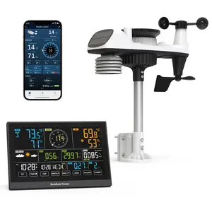 Rainbow Forest WiFi Weather Station with 7.5" HD Display, Rain Gauge, Thermometer, Wind Speed/Direction, UV, Air Pressure, Formaldehyde Detection for Indoor & Outdoor Use