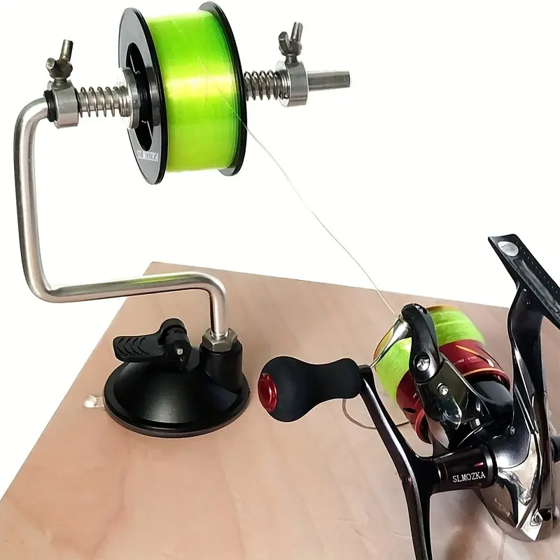 Fishing Line Spooler Tool with Suction Cup Base, Portable Reel Winder for Spinning & Baitcasting Reels, Anti Twist Fishing Line Loading Device, Fishing Accessories Gear