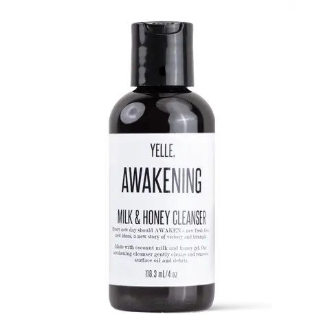 YELLE Awakening Milk & Honey Cleanser - Gentle Facial Cleanser for Hydrating and Clear Skin | 4oz Oil Removal Soothing | Rejuvenating & Cleansing Coconut Evening Skincare Aloe