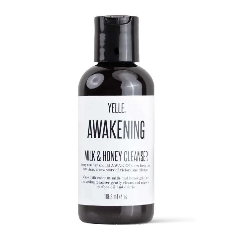 YELLE Awakening Milk & Honey Cleanser - Gentle Facial Cleanser for Hydrating and Clear Skin | 4oz Oil Removal Soothing | Rejuvenating & Cleansing Coconut Evening Skincare Aloe