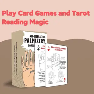 Palm Reading Tarot Cards, Vintage Mystical Style, Palm Line Diagrams & Fate Keywords, Ideal for Fortune Tellers, Social Icebreakers, Self-Exploration