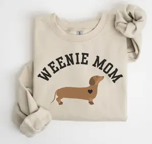 (Sale Off Up To 50%) Dachshund Sweatshirt, Weenie Mom Crewneck Sweatshirt, Gift for Dachshund Lovers , Funny Dachshund Owner Gift, Wiener Dog Mom Sweatshirt, Full Color, For Men, For Women, Casual, Classic Fashion, Tee Print