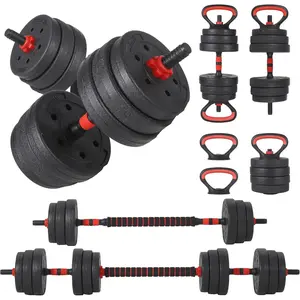 Adjustable Dumbbell Set, 44Lbs Free Weights Dumbbells Set, 4 in 1 Dumbbells Set Used as Dumbbell, Barbell, Kettlebell & Push-Up Stand, Fitness Exercises for Home Gym Suitable Men/Women
