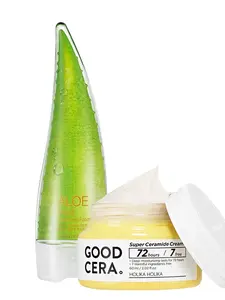 HOLIKA HOLIKA Aloe Cleansing Foam & Good Cera Ceramide Cream Set – Hydrating & Nourishing Skincare Duo
