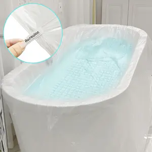 12 Pcs Bathtub Cover, Individual Pack Bathtub Liner Large (102x47') Disposable Bathtub Covers Liner Bag for Travel and Household, Portable Bath tub Liner Plastic Bag by