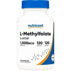 Nutricost Methylfolate 1000mcg, 120 Vegetarian Capsules - Gluten Free, Non-GMO (Methylated Folate)