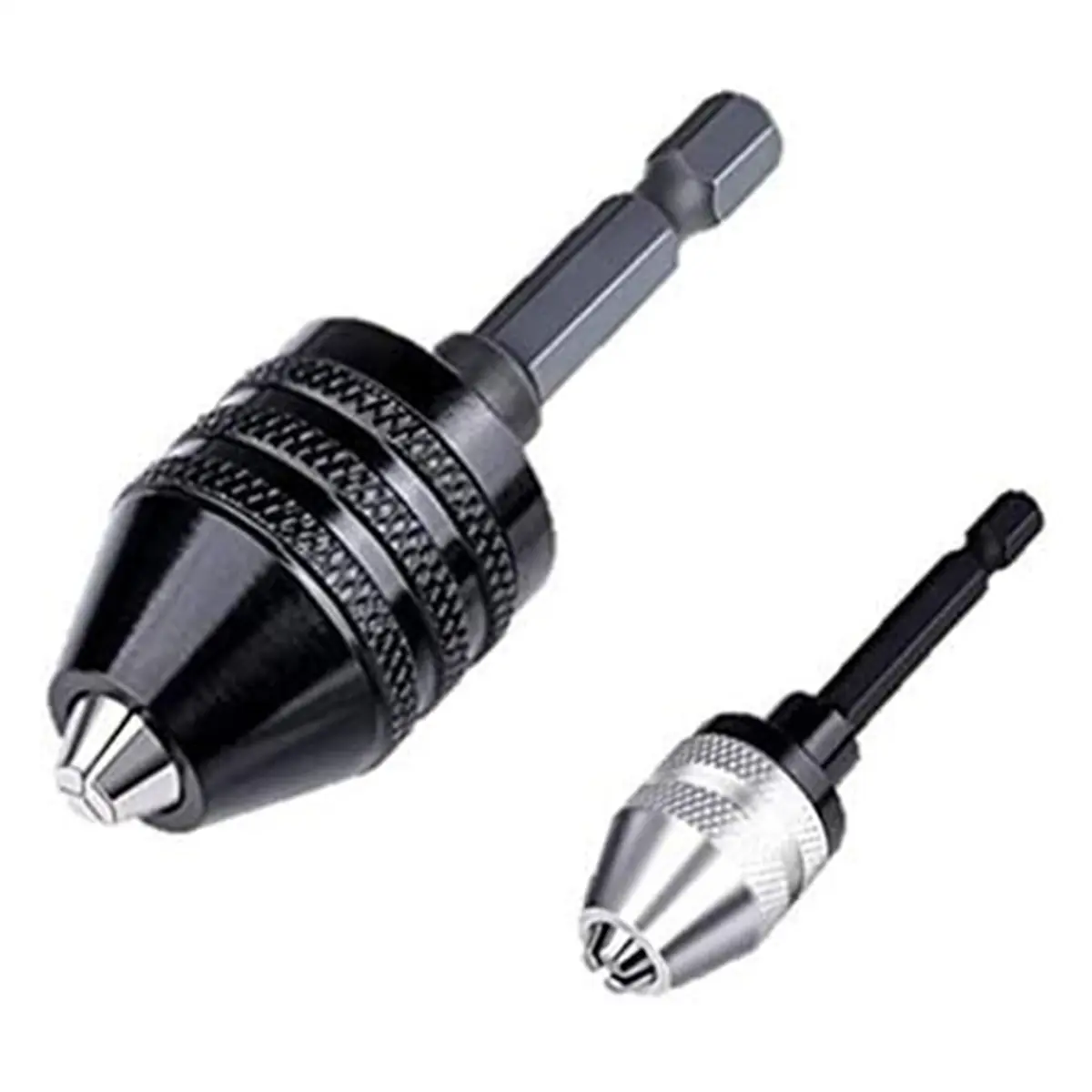 Drill Chuck Adapter-2Pcs Drill Chuck for Impact Driver,Drill Bit Adapter Keyless Chuck 1/4 Hex Shank (0.6-8mm,0.3-3.6mm)