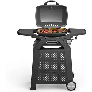 MASTER COOK Propane Gas Grill, Portable Tabletop Barbecue Grill with Cart for Patio, Camping, Travel