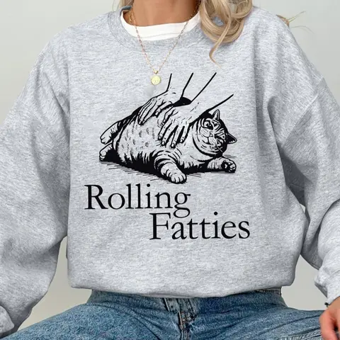 Women's Cat & Letter Print Crew Neck Animal Graphic Sweatshirt Tops, Casual Long Sleeve Pullover for Fall & Winter, Women's Clothes for Daily Wear, Womenswear, Casual Pullover Sweatshirts, Casual Fitted Sweatshirt