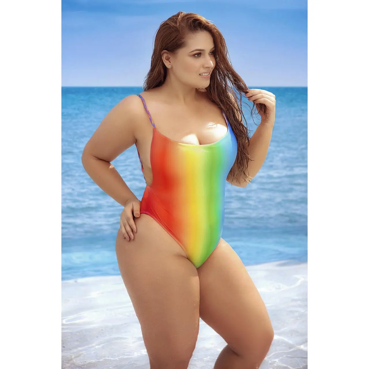 Plus Size Rainbow One Piece
