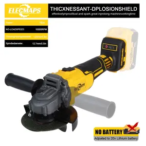 ELECMAPS Cordless Angle Grinder For Dewalt 20V Battery(No Battery), Brushless Motor, 3 Variable Speeds& Adjustable Handle, Perfect Tool For Homeowners& Craftsmen, Use For Metal, Stone Grinding, Woodworking
