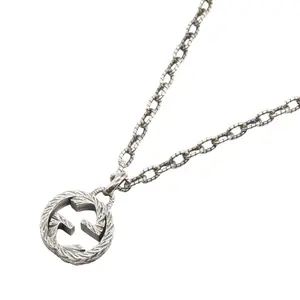 Pre-owned GUCCI Sterling Silver 925 (Ag925) Small Leather Goods Interlocking G Silver925 Necklace