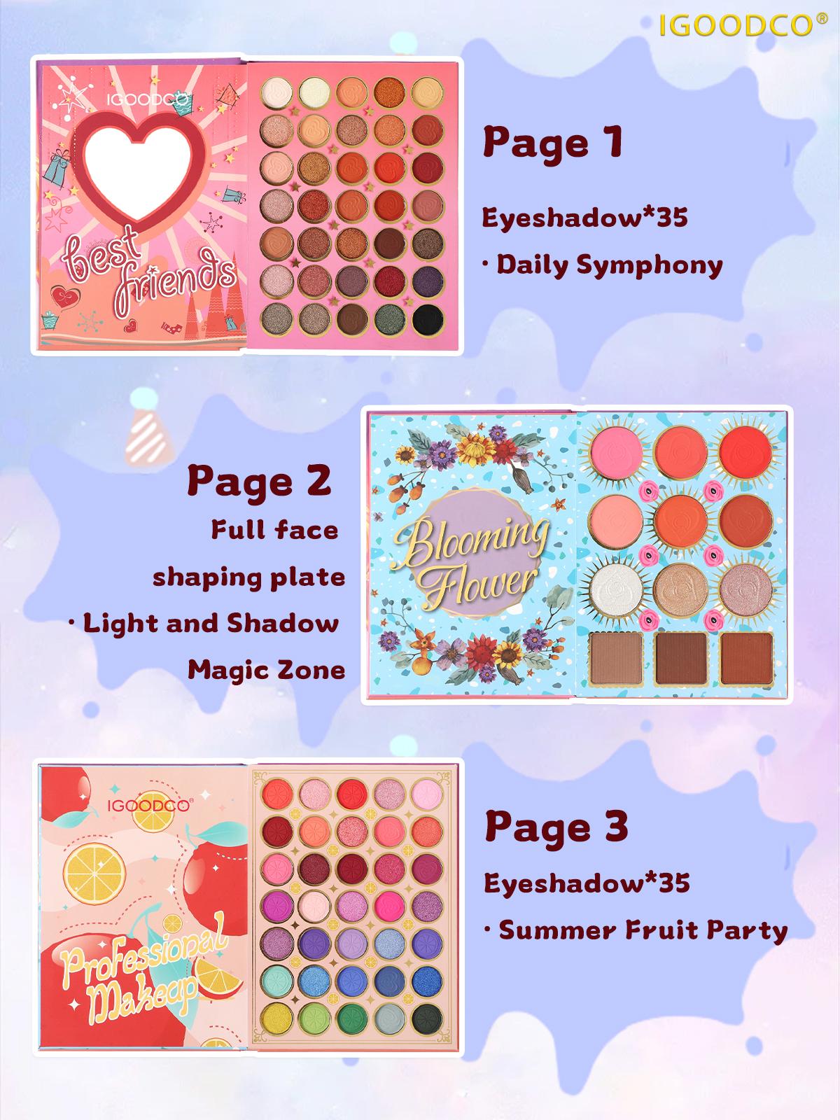 IGOODCO 82 color shiny matte multi color eye shadowhighlight beautiful girl pattern multi-function makeup paletteEyeshadow Set Eyeshadow Brush Cosmetic