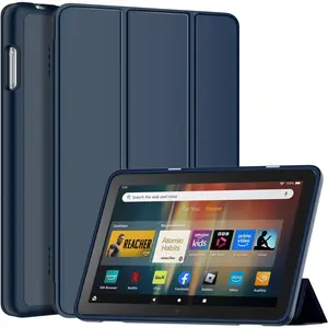 TRAIL RECKONING All-New Fire HD 8 & 8 Plus Tablet Case (12th/10th Generation, 2024/2022/2020), Smart Trifold Stand Cover with Soft TPU Back and Auto Wake/Sleep Also for 8in Sony Nokia-Navy Blue