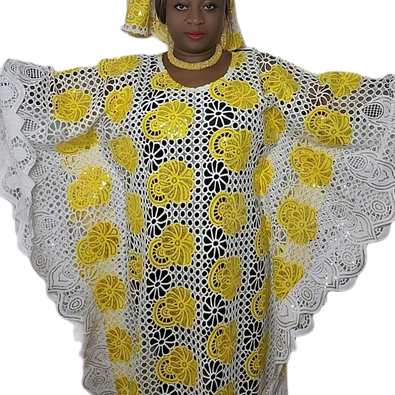 Yellow Lace Bubu Gown African Lace Dress/African Bubu Lace/African Kaftan Lace/African Yellow Lace Bubu Gown African Lace Dress/African Bubu Lace/African Kaftan Lace/African