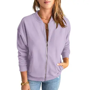 Imily Bela Womens Zip Up Sweatshirts Jackets Long Sleeve Casual Loose Outwear with Pockets
