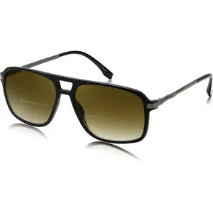 Aviator Bifocal Reading Sunglasses for Men Women Vintage Square Tinted Blue Light Blocking Readers B0181