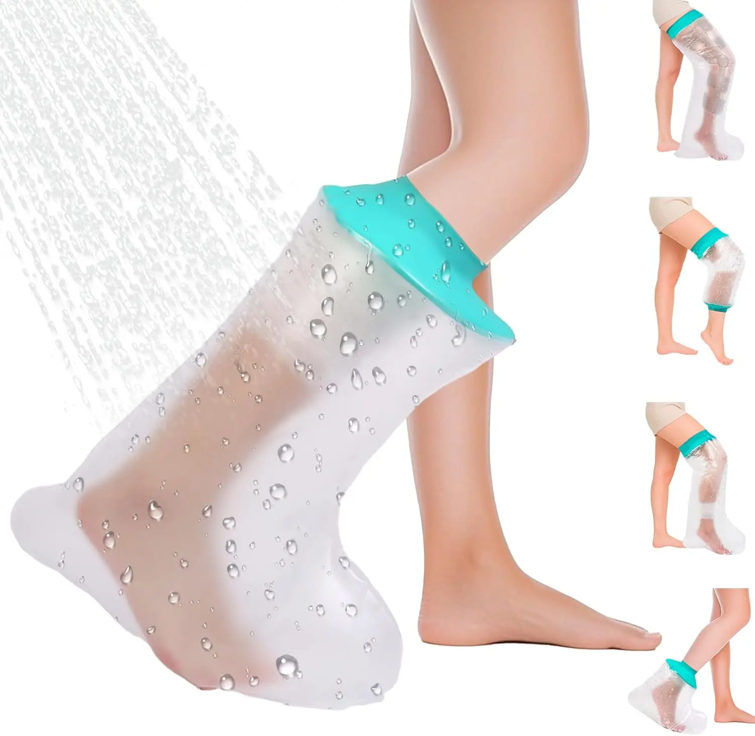 Unisex Silicone Reusable Leg Cast Cover for Showering - Comfortable, Waterproof, Non-Slip Mid-Calf Stretch Sleeve, Adult Fracture Protector for Ankle Wounds/Bandages, Home Supply Accessory