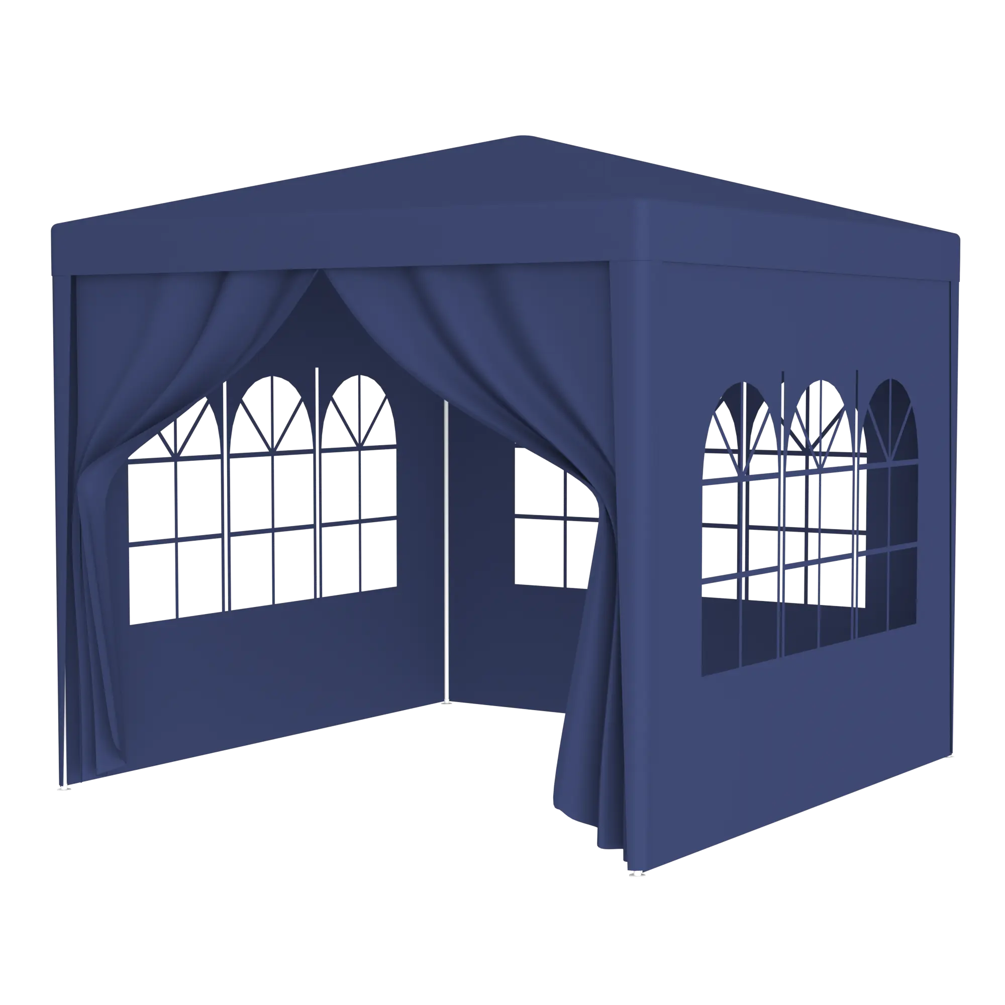 10'x10' Party Tent Outdoor Heavy Duty Gazebo Wedding Canopy + 4 Removable Walls ,Blue Shelter Portable Festivity Celebration Gathering Lightweight