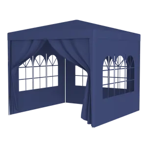 10'x10' Party Tent Outdoor Heavy Duty Gazebo Wedding Canopy + 4 Removable Walls ,Blue Shelter Portable Festivity Celebration Gathering Lightweight