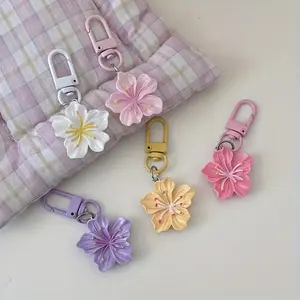 Five Romantic Sakura Keychains, Sweet Simple Flower Pendants, Lobster Clasp Alloy/acrylic, Couple and Friend Gifts, Bag Accessories