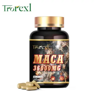 Trorexl-Maca American Ginseng Tablets Energy Enhancer Lasting Vitality Relieve Fatigue Suitable for Men's Health and Daily Supplement 60 Tablets Per Bottle