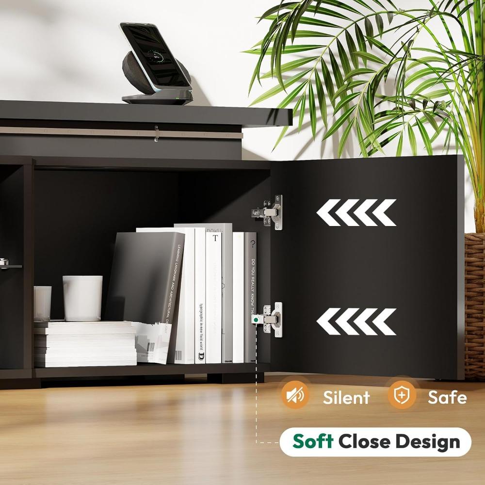 100 Inch TV Stand Entertainment Center Dynamic LED Lights High Gloss Storage Cabinets Living Room, Customized