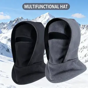 Outdoor Winter Warm Hat Neckband Integrated Cycling Mask Sports One-Piece Ski Head Cover & Neck Gaiter - Windproof Cold Weather Pullover Hat for Winter Sports extra warmth