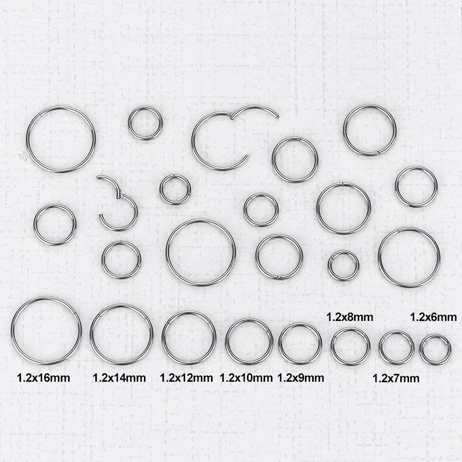 1Pc 316L Stainless Steel Hinged Segment Nose Ring Ear Cartilage Tragus Helix Lip Piercing Nose Hoop Body Piercing Jewelry 1Pc 316L Stainless Steel Hinged Segment Nose Ring Ear Cartilage Tragus Helix Lip Piercing Nose Hoop Body Piercing Jewelry