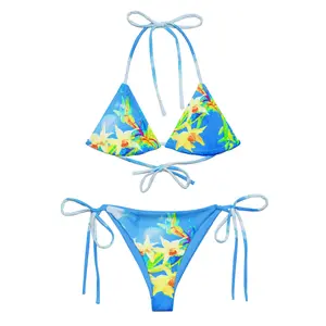 Neon Blooms Recycled String Bikini