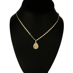 Virgin Mary Necklace - 14k Gold Plated, Religious Jewelry for Women