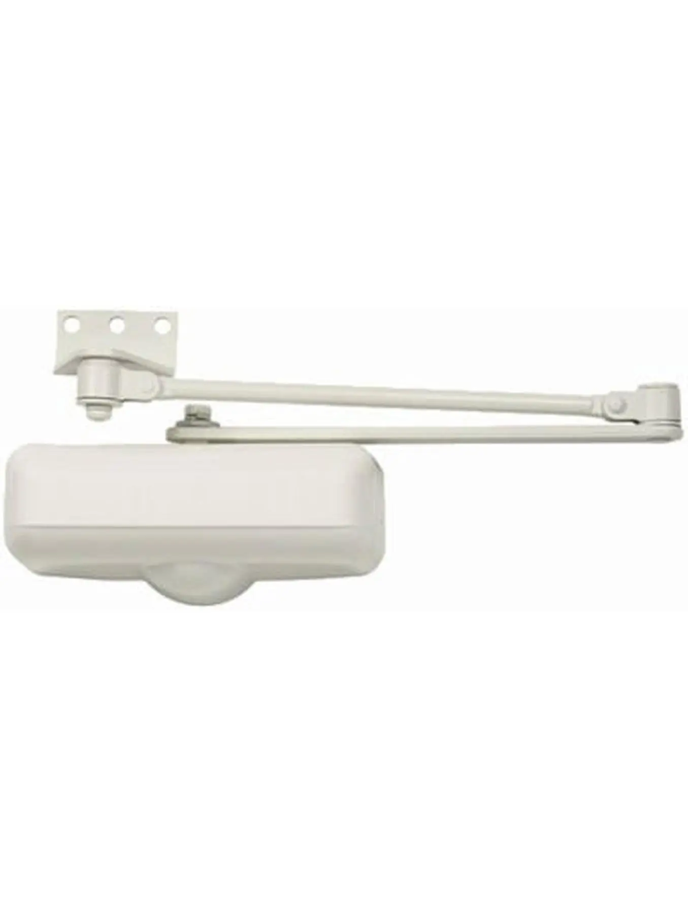 Tell Manufacturing DC100082 Residential Grade Single Door Closer, Ivory, Reversible Arm, Adjustable Closing Speed, 10.5x3x8 in, Hold-Open Feature for Home Doors, Single Closer