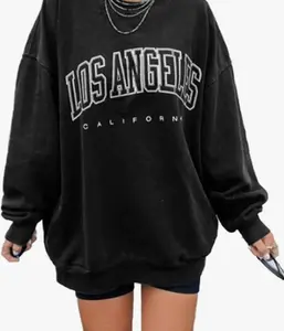 Langwyqu Women's Oversized Sweatshirt Los Angeles California Crewneck Long Sleeve Casual Loose Pullover Tops Tshirt, Hoodie and Sweatshirt