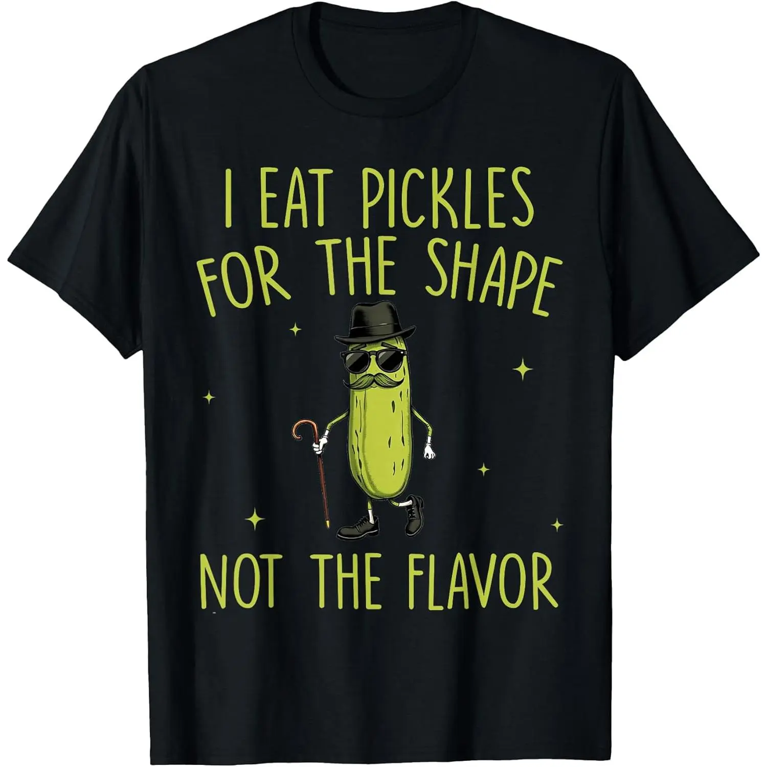 Funny Pickle I Eat Pickles for The Shape Inappropriate Meme T-Shirt Crew Neck Graphic
