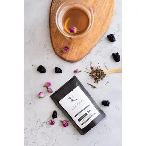 KandK Chai Mindfulness Loose Leaf Tea with Green Tea, Holy Basil, Blackberry, Ginseng and Rose, Medium Caffeine, No Sugar wellness tea health tea mulberry tea lover