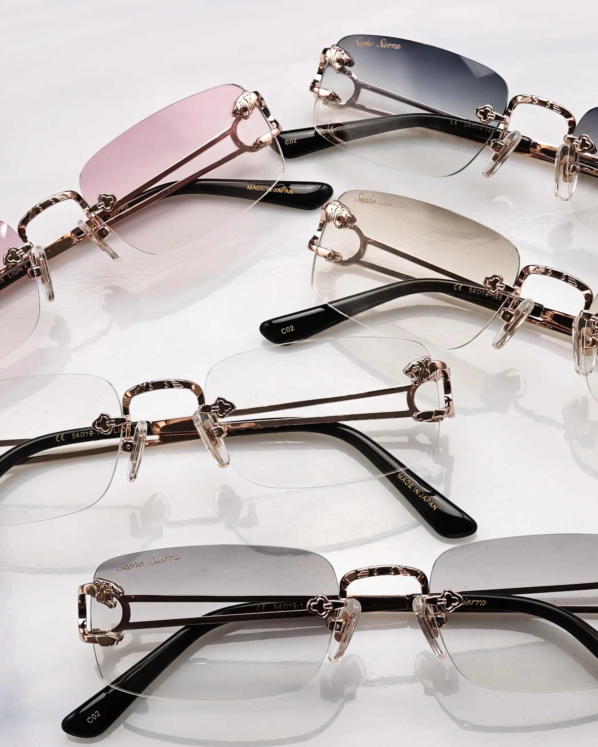 18K ROSE GOLD LION X RIMLESS FRAME