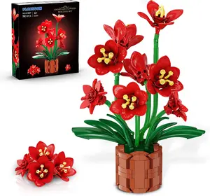 Flowers Bonsai Building Set, Botanical Collection Building Block, Artificial Plant Kit Office Home Decor, 503 PCS Flower Bouquet Bonsai Birthday Gift for Her Adults Kids Boys Girls 8-12+