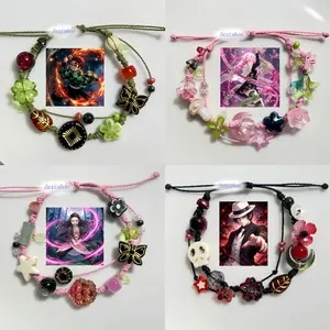 [NEW] Anime Inspired Beaded Charm Bracelet – Handmade Custom Character Bracelet, Cute Aesthetic Jewelry