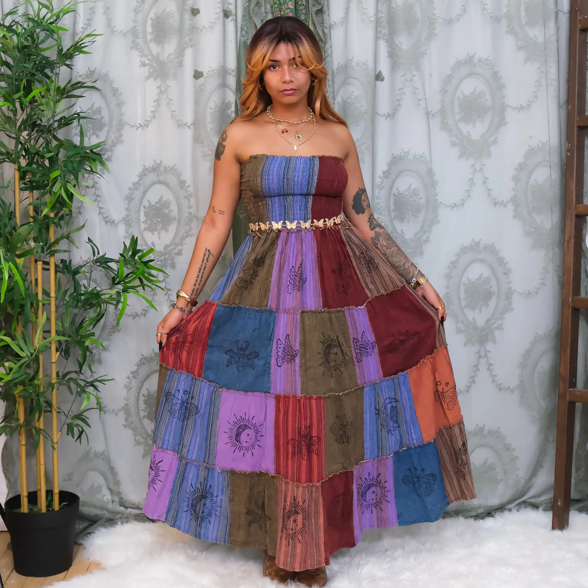 Boho Patchwork Multi Way Skirt Dress, Hippie Festival Maxi Dress, Handmade Cotton Gypsy Clothing, Convertible Long Summer Fairy core Outfit - TikTok Shop Boho Patchwork Multi Way Skirt Dress, Hippie Festival Maxi Dress, Handmade Cotton Gypsy Clothing, Convertible Long Summer Fairy core Outfit - TikTok Shop