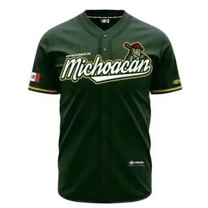 (DARK GREEN) Michoacán Baseball Jersey, Mexico Jersey for Men Women Youth And Kids, Mexico Baseball Shirt, Hiphop Jersey, All-Over Print Baseball Jersey