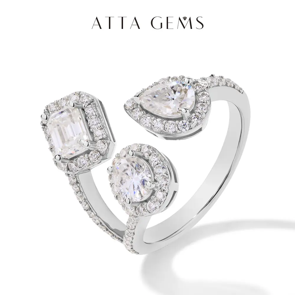 Special Design Pear Cut /Oval Cut /Octagon Cut Synthetic Moissanite Ring  Birthday Engagement Gift Fine Jewelry R137 summerwins